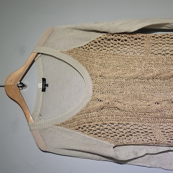 Kerisma Bohemian Woven Tan Long Sleeve Sweater - Picture 2 of 7